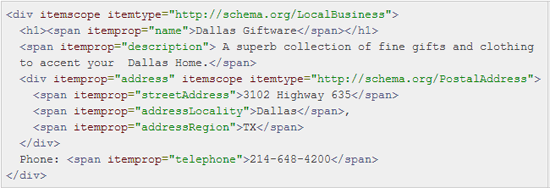 proper schema markup